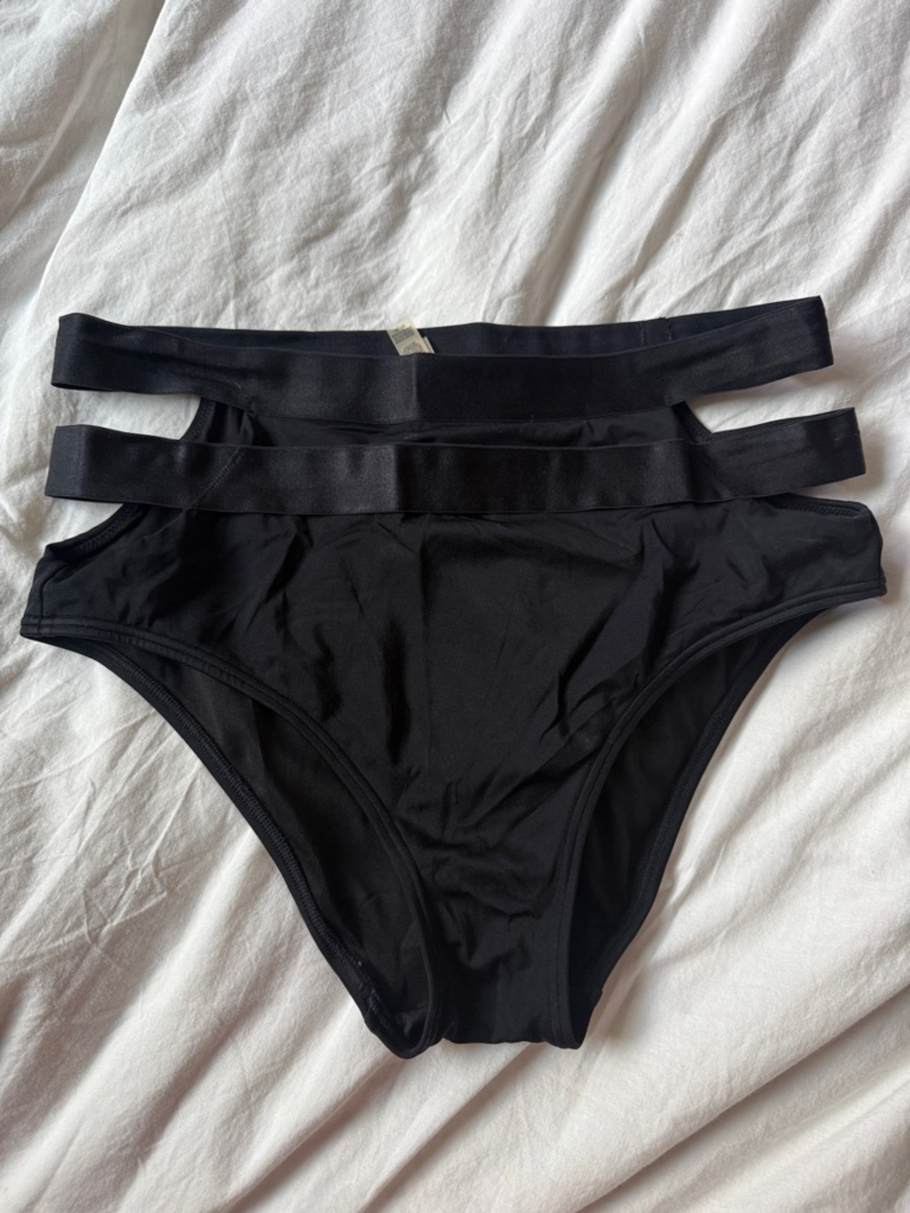 Victoria's Secret Black Double-Band Bikini Bottoms